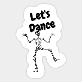 Fun Dancing Halloween Skeleton Black Sticker